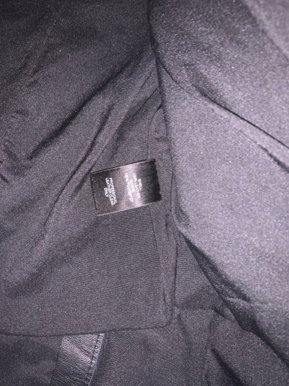 White House Black Market Black Leather Ruffle-Front Jacket. - Picture 7 of 12